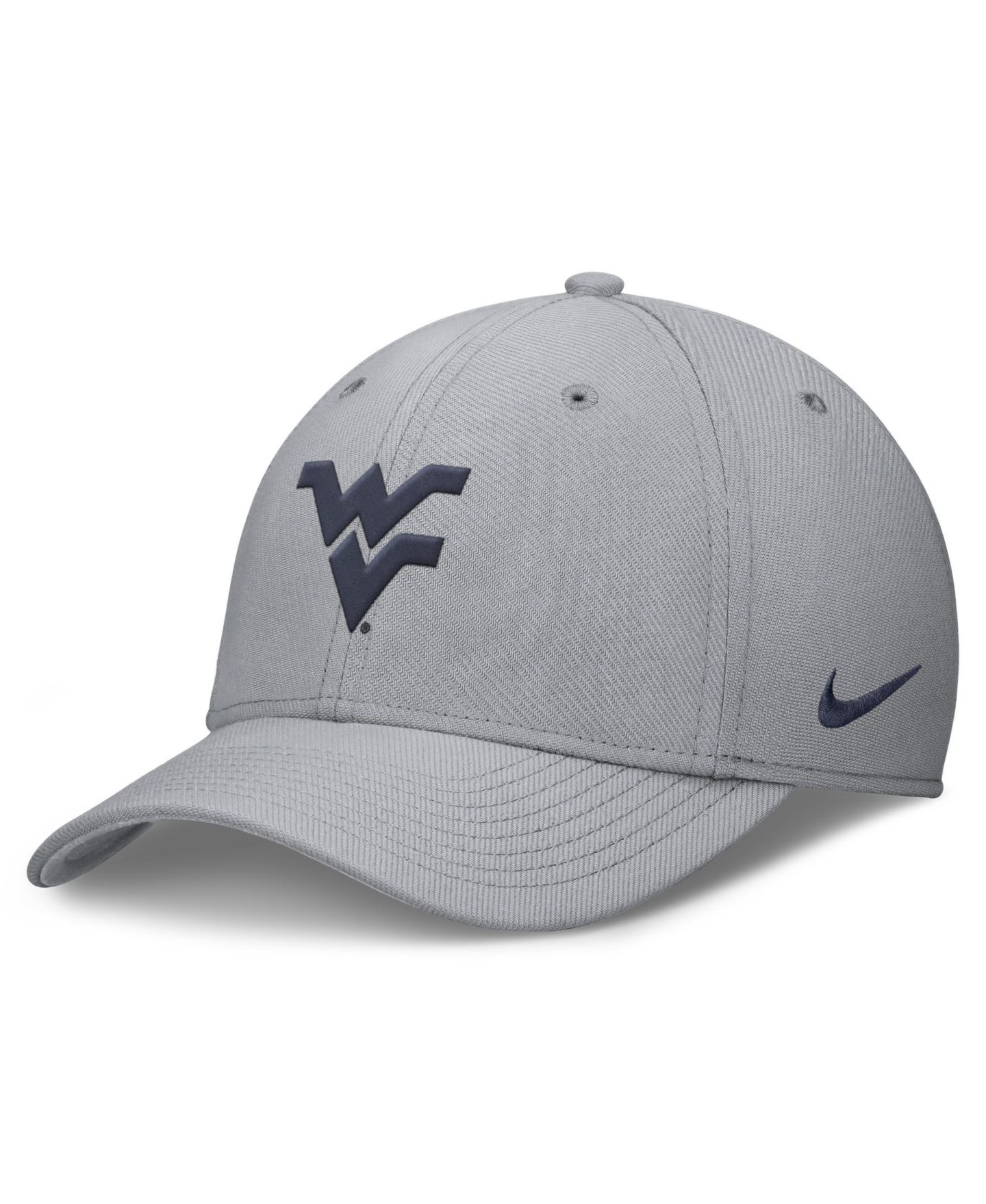 Мужской головной убор Nike Gray West Virginia Mountaineers Rise SwooshFlex Dri-FIT Hat — фото 1
