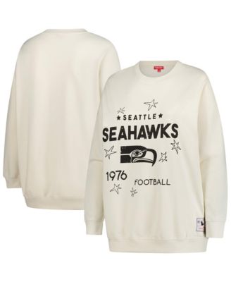 Women's Mitchell Ness Cream Seattle Seahawks Plus Size Shooting Star Sweatshirt