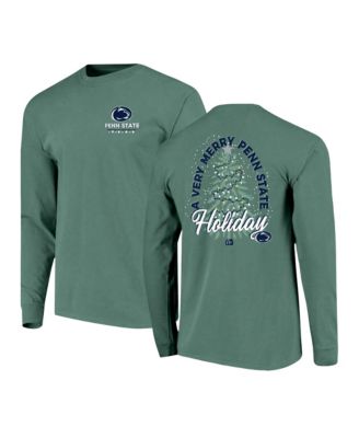 Men's  Green Penn State Nittany Lions Comfort Colors Merry Christmas Tree Long Sleeve T-Shirt