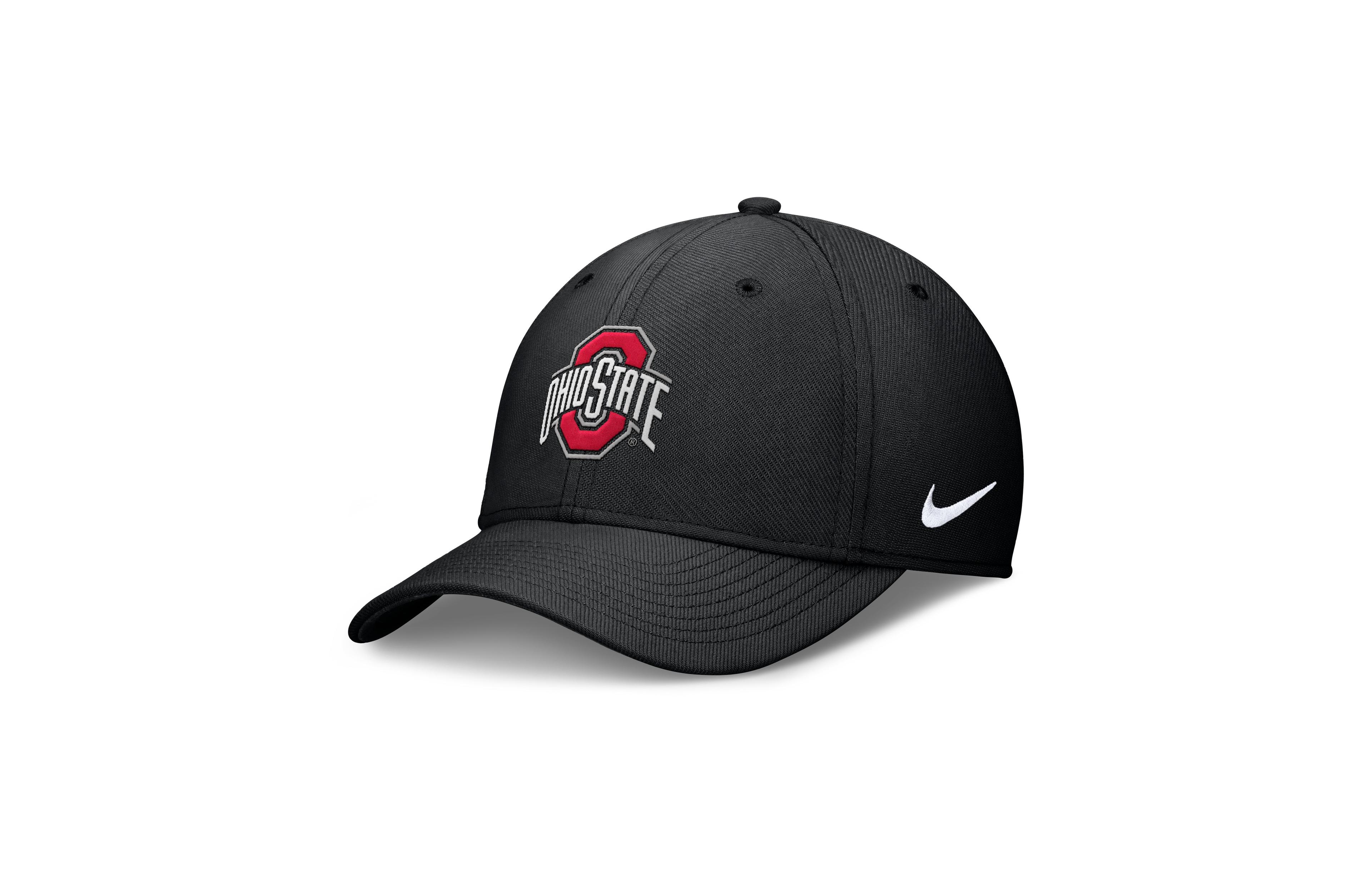 Nike Men's Black Ohio State Buckeyes Rise SwooshFlex Dri-fit Hat