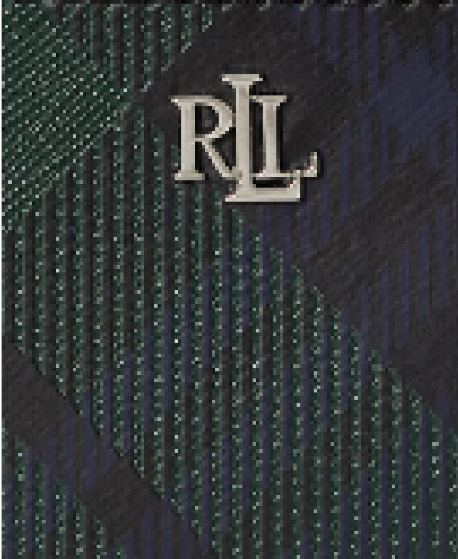 Printed Crosshatch Leather L-Zip Card Case Wallet