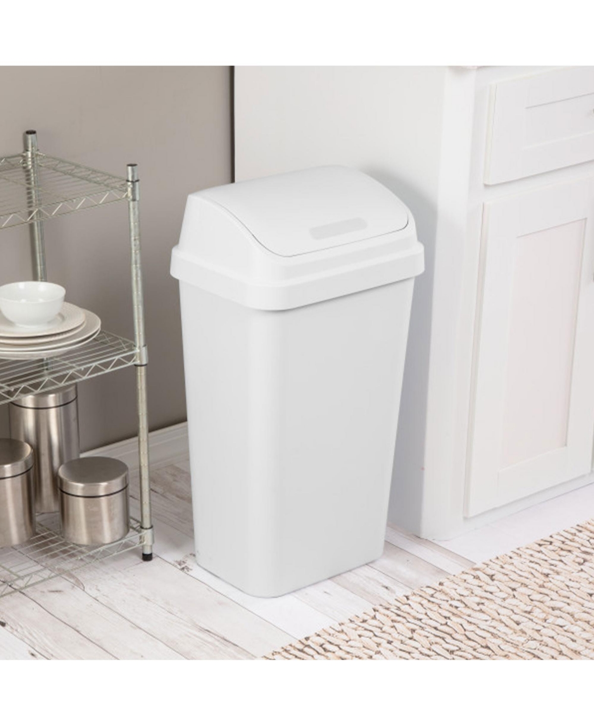 Sterilite 13 Gal Swing Top Lidded Wastebasket Kitchen Trash Can