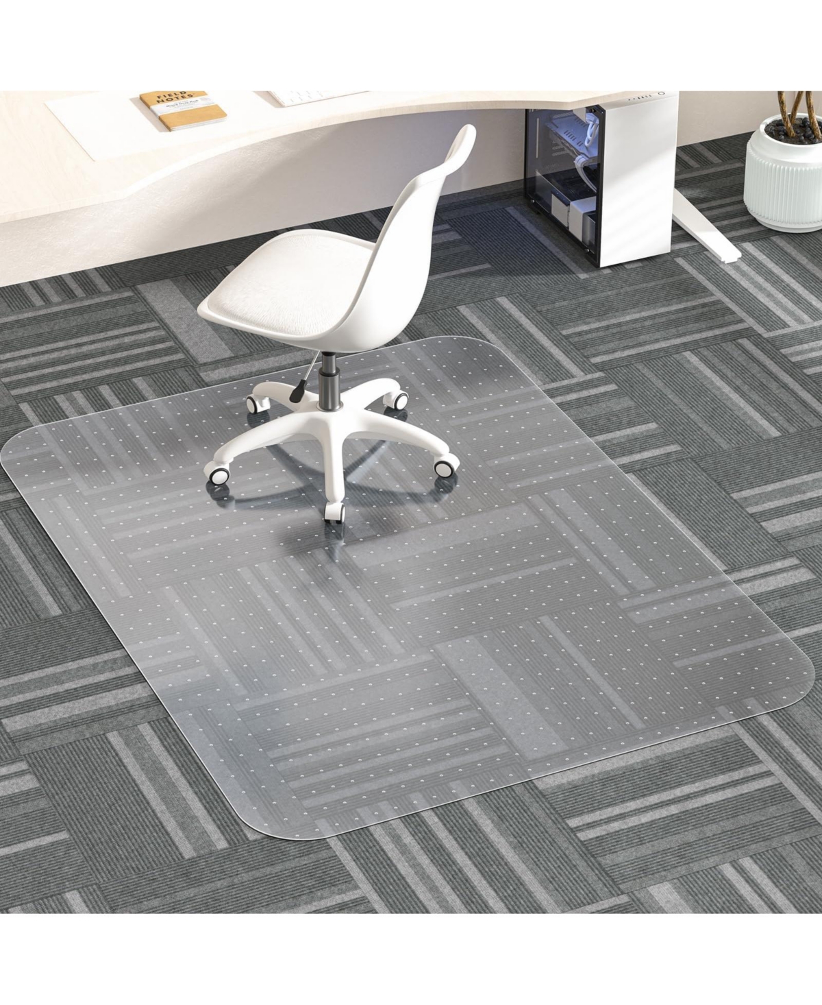 Danrong Office Chair Mat For Low Pile Carpets Easy Slide Non Slip Clear Desk Protector