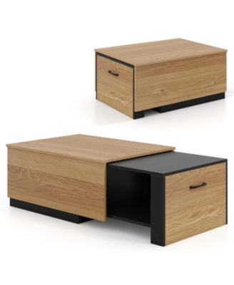 Extendable Coffee Table with Concealed Storage Compartment