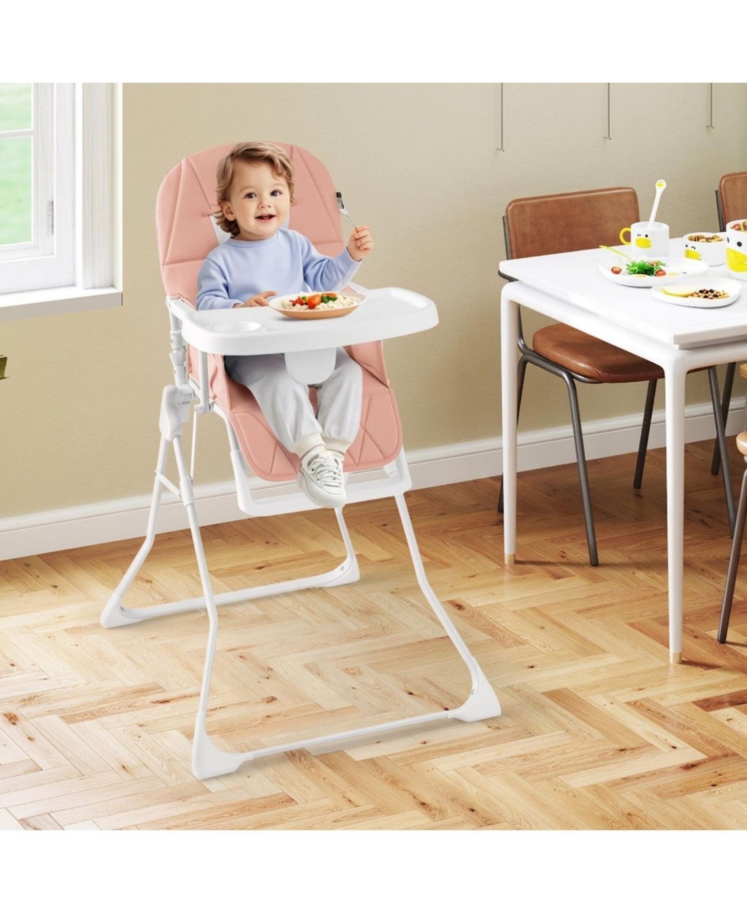 Foldable 5-Point Harness High Chair