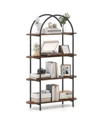 4-Tier Open Bookcase with Sturdy Metal Frame for Living Room