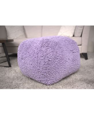 Flynama Spongy Microfiber Square Ottoman Pouf, Plush Chenille Floor ...