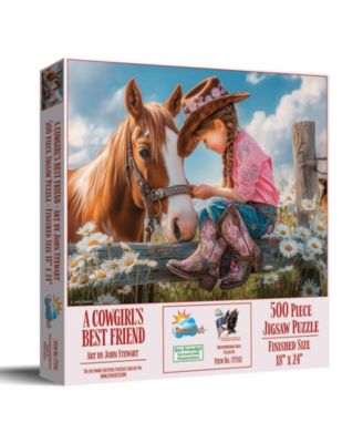 A Cowgirl's Best Friend Specialty Die-Cut 500 Piece Jigsaw Puzzle, Ages 14+