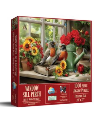 Window Sill Perch Interlocking 1000 Piece Jigsaw Puzzle, Ages 15+
