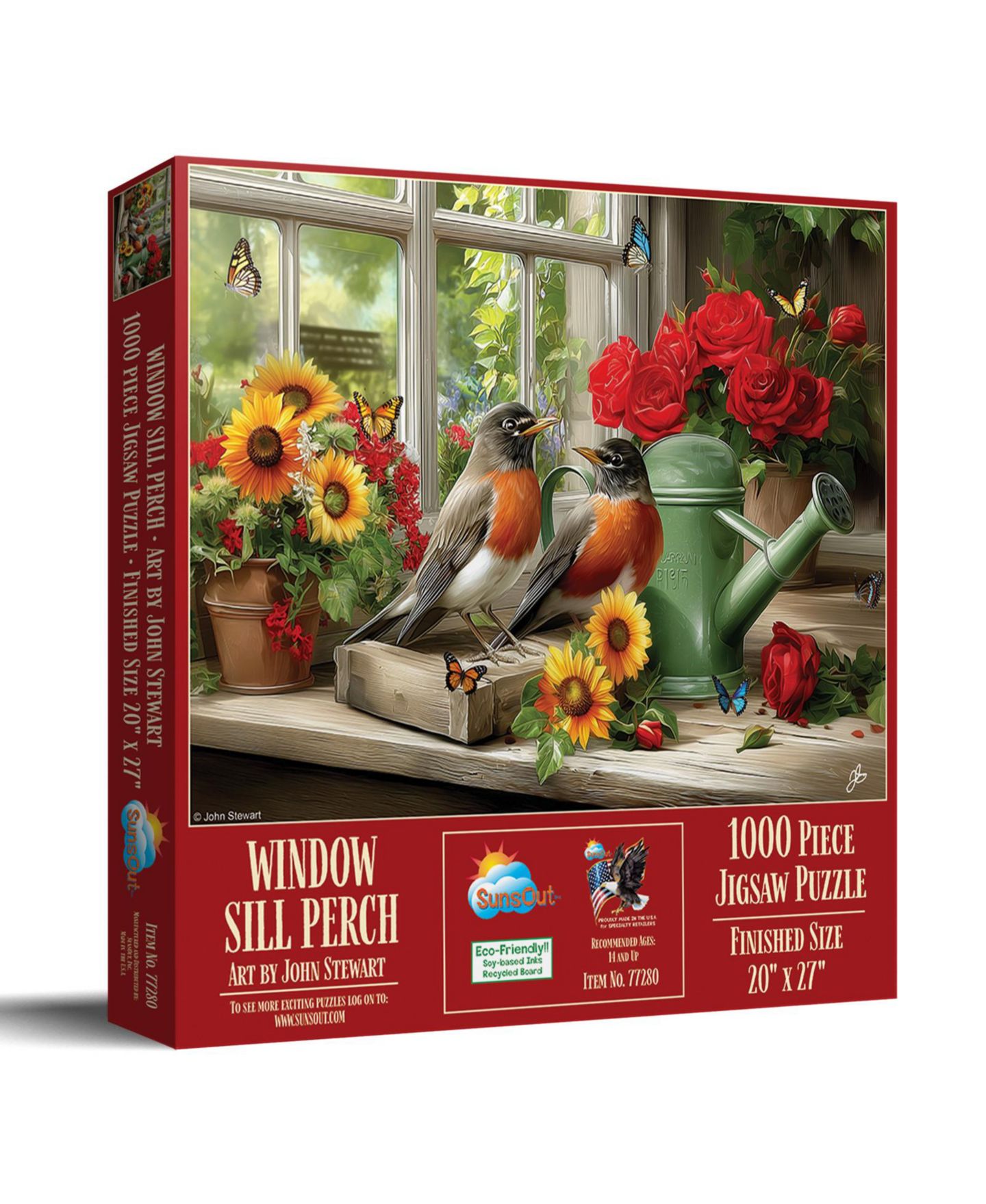 Детский пазл SunsOut Window Sill Perch Interlocking 1000 Piece Jigsaw Puzzle, от 15 лет — фото 1
