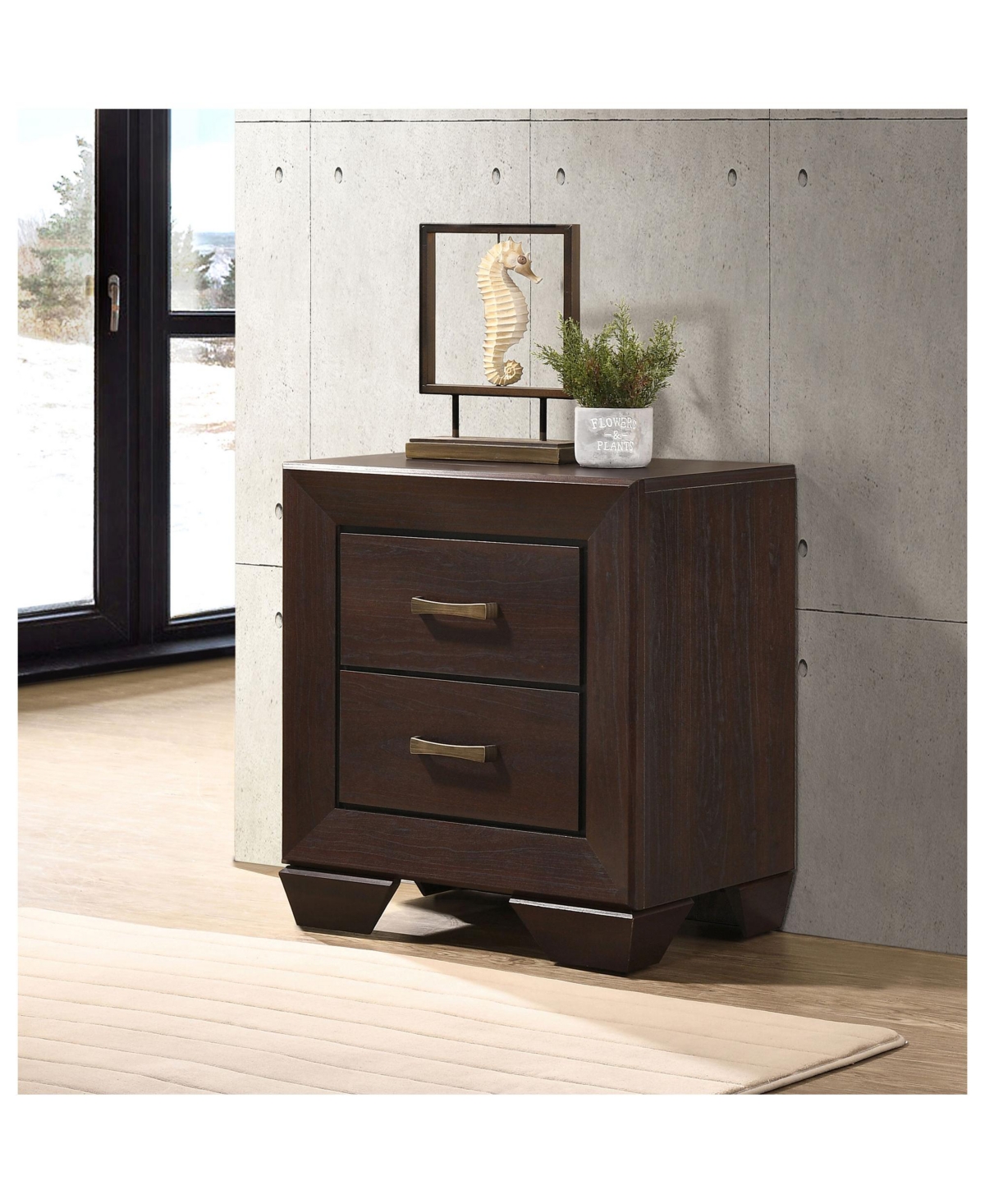 Flynama 2-Drawer Wooden Nightstand