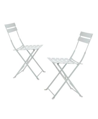 Set of Two Aluminum Outdoor Folding Dining Chairs