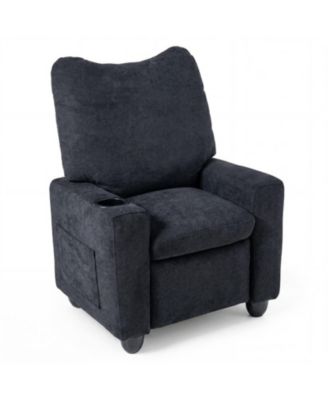 Kids Recliner with Adjustable Footrest Cup Holder and Side Pockets