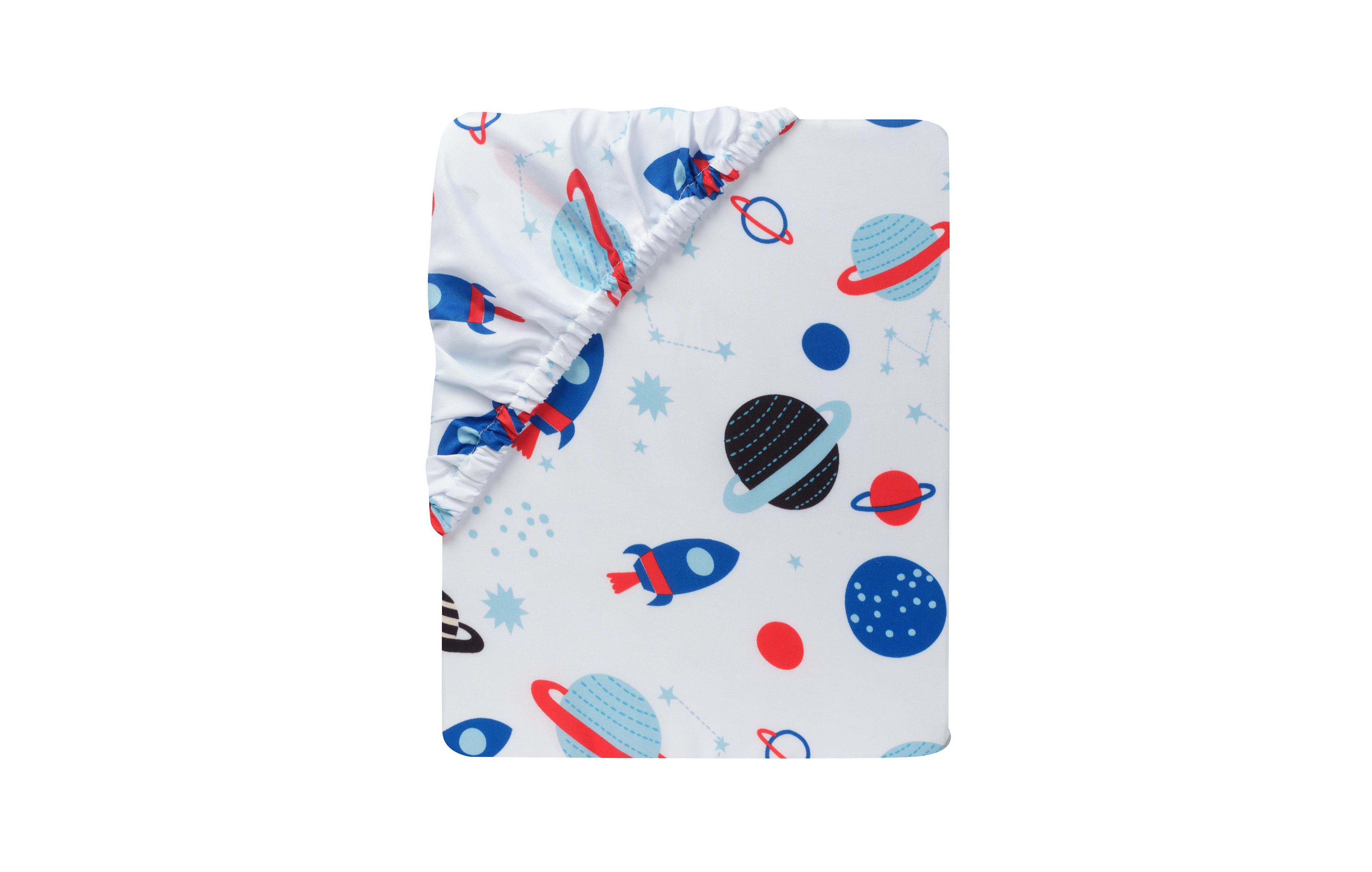 Lambs & Ivy Little Lambs and Ivy Space Galaxy Microfiber Baby/Toddler Fitted Crib Sheet