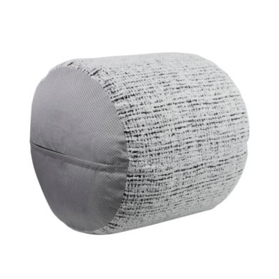 16 inch Dia x17 inchH Cylindrical Chenille Pouf Ottoman, Non-Slip Floor Seat, Polystyrene Bead Filling, 300 LBS