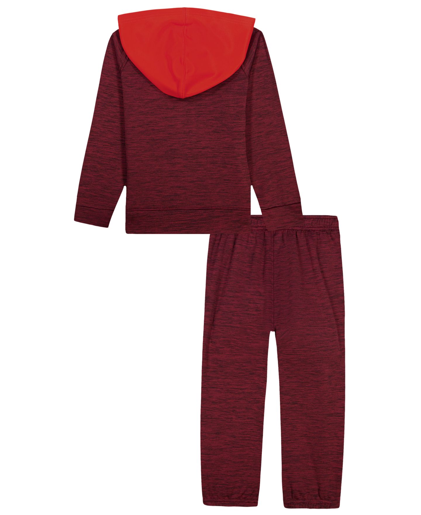 Under Armour Boys' 2T-7 Color Block Zip-Up Hoodie and Joggers, 2-Piece Set, цвет: Красный — фото 2