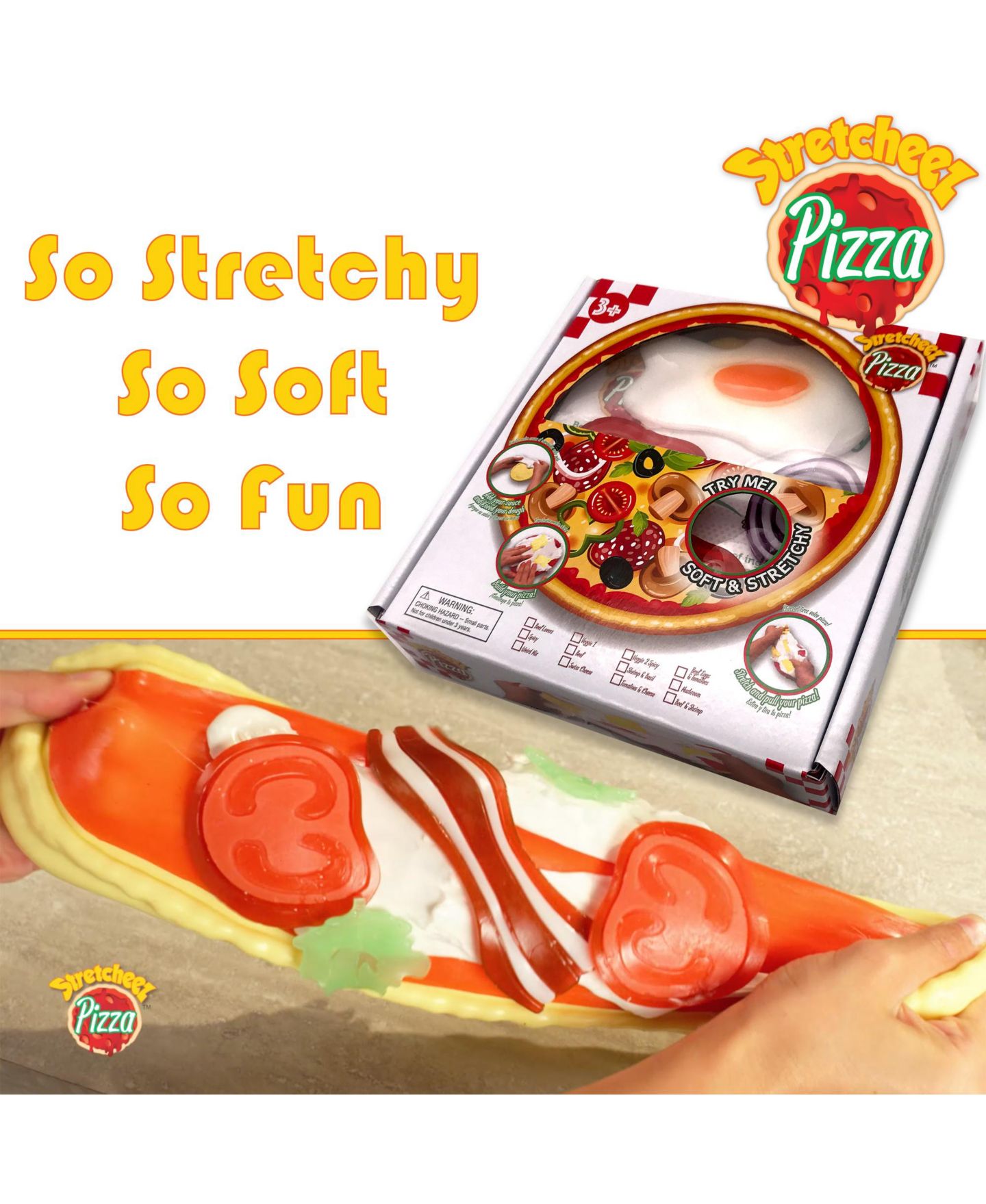Детские игрушки Stretcheez Pizza Blind Box Stretchy Play Food Set, 1-Piece, Ages 3+ — фото 5