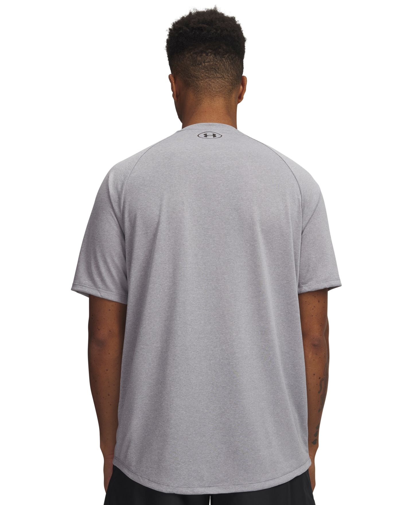 Мужская футболка Under Armour Short-Sleeve Logo, цвет: Стальной меланжевый / Чёрный — фото 3