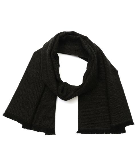 Мужской шарф Calvin Klein One Size Fringed Twill Yarn Dye Winter, цвет: Чёрный
