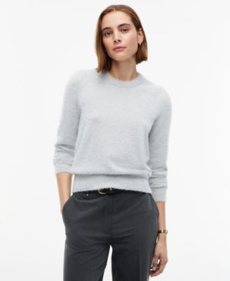 Women's Textured-Lurex Lightweight Crewneck Long-Sleeve Sweater