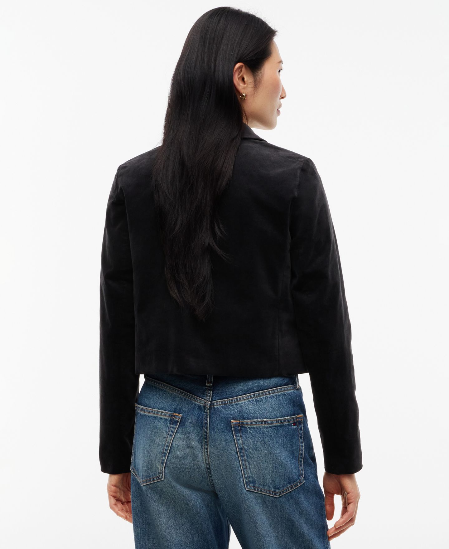 Женская куртка Tommy Hilfiger Velvet Cropped Work, цвет: Чёрный — фото 4