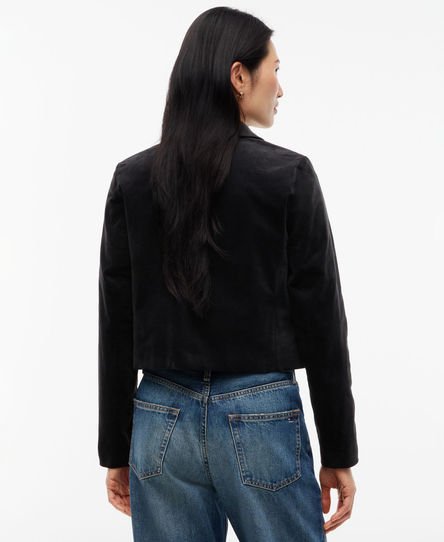 Women's Velvet Cropped Work Jacket