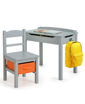 Kids Activity Table and Chair Set with Flip Top Storage