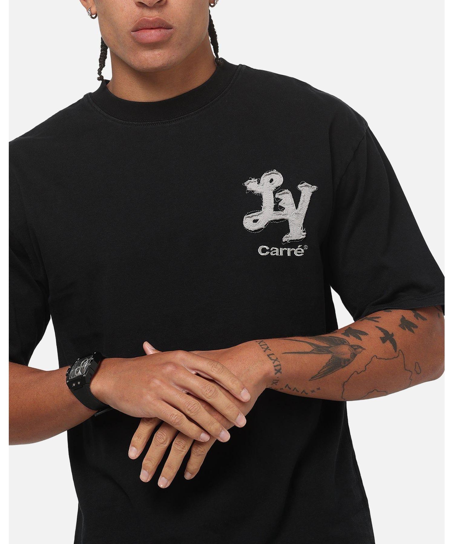 Men's Los Angeles City Series Oversized-Fit Contrast Gothic Chest Logo Print T-Shirt