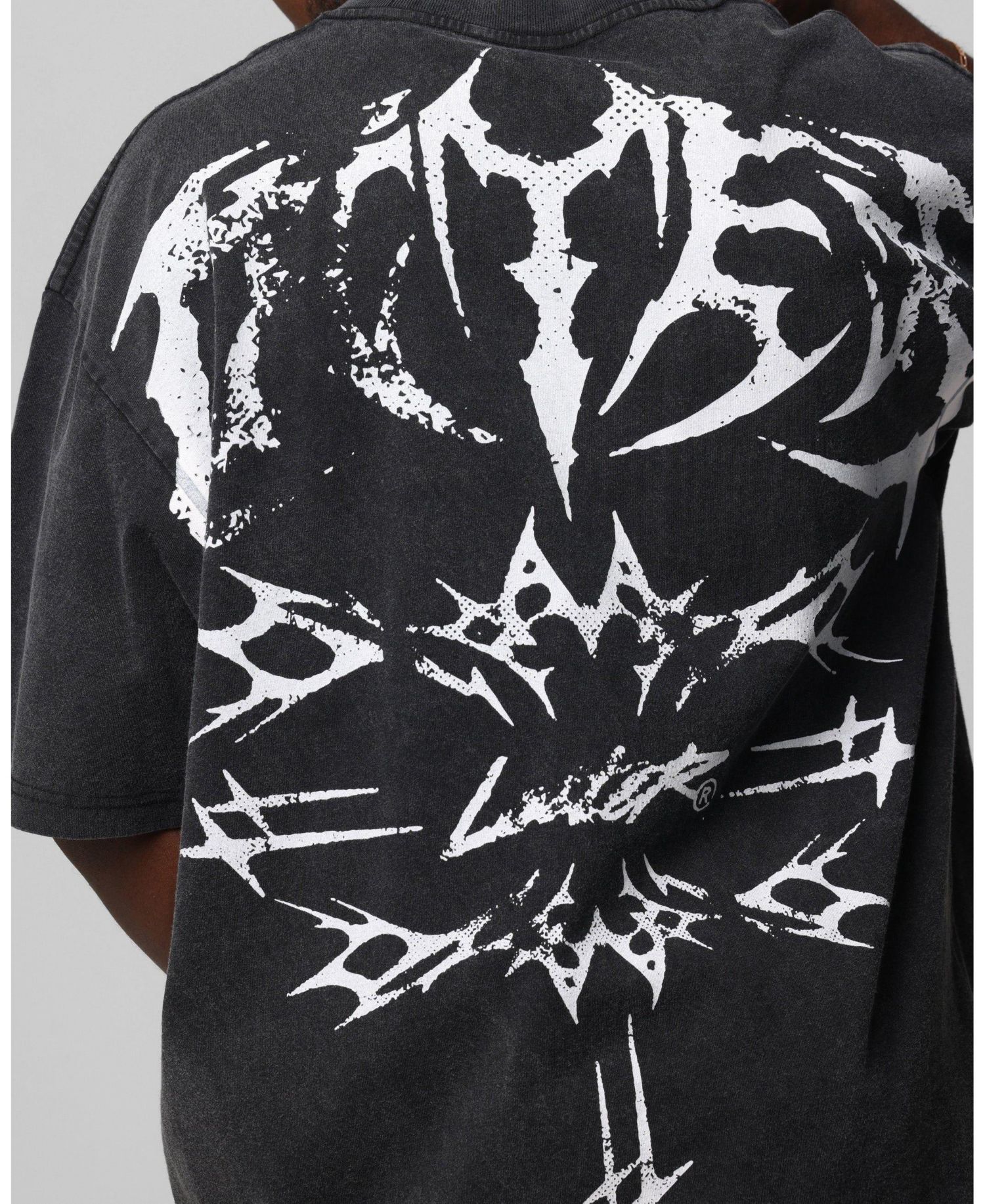 Men's Metal Stacked Vintage Graphic Oversized Dropped-Shoulder T-Shirt