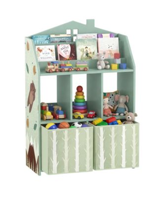 Kids Bookshelf with Storage, Children's Bookcase for Playroom
