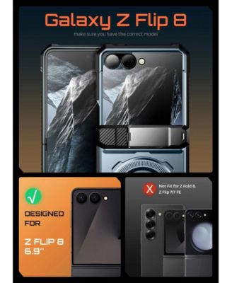 UB Grip MagSafe Case for Samsung Galaxy Z Flip 8 with Kickstand and Front Screen Protector