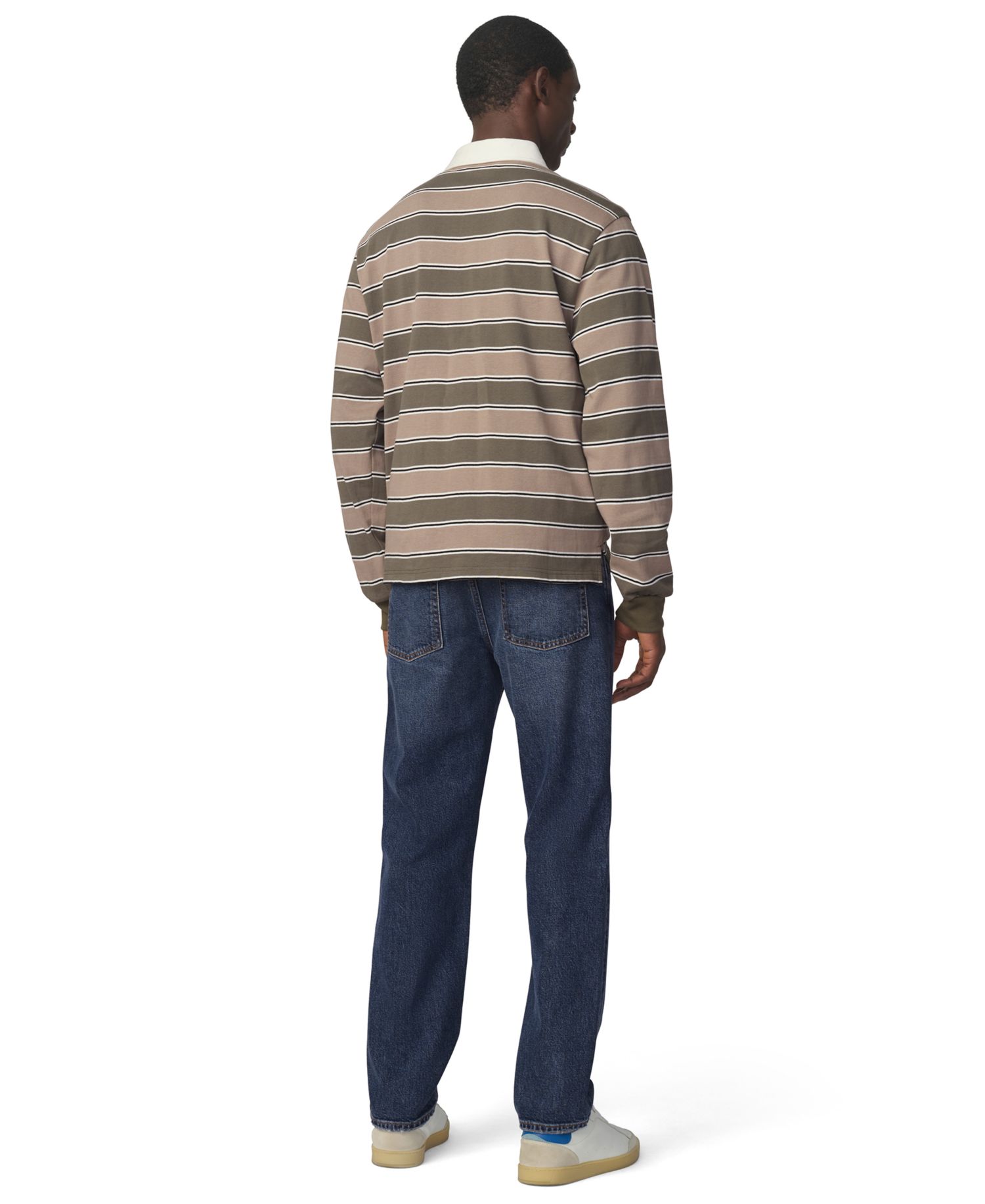 Men's Striped Long-Sleeve Rugby Shirt