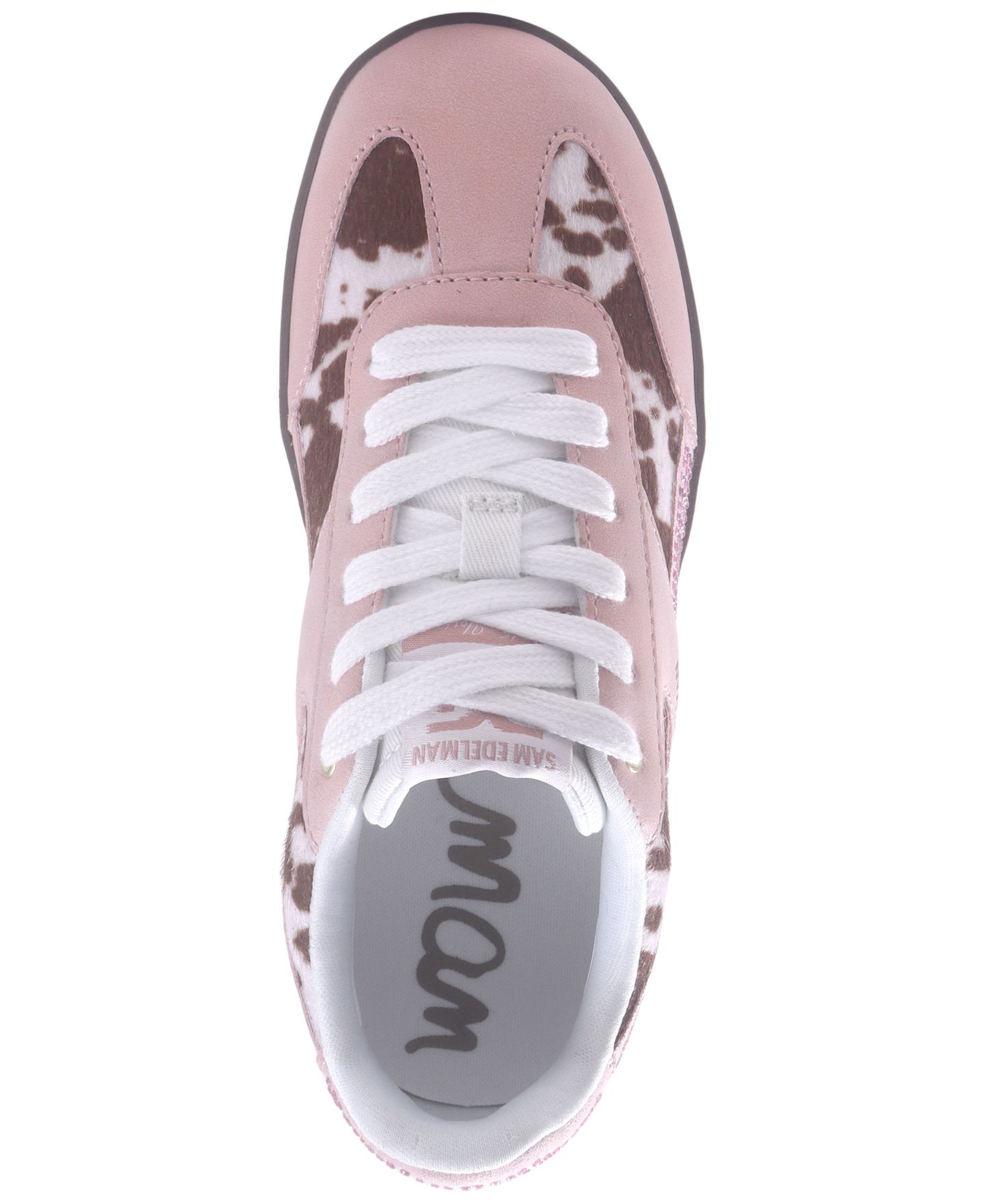 Детские кроссовки Sam Edelman Tenny Val Cow-Print Low-Top, цвет: Розовый — фото 4