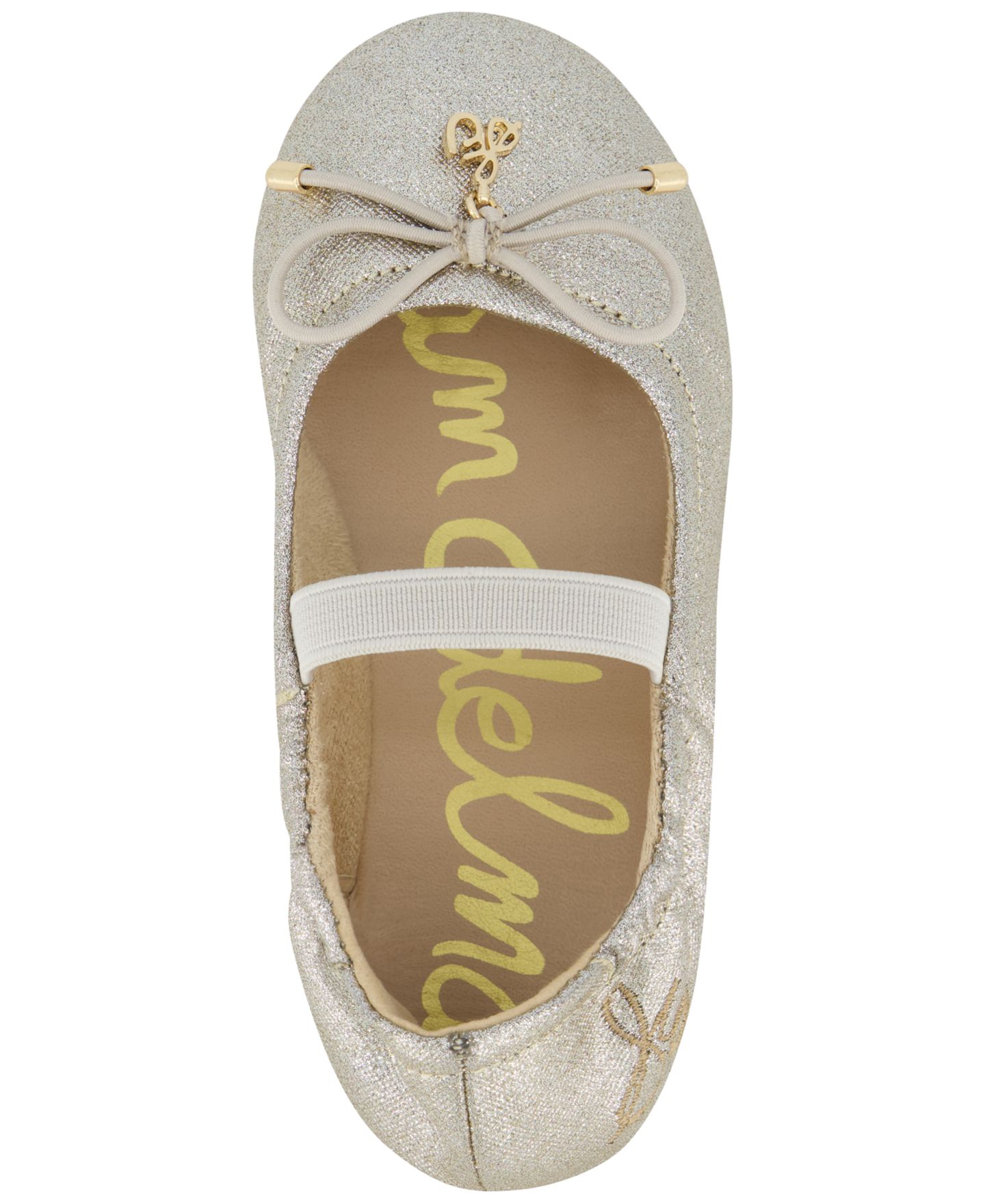 Балетки Sam Edelman Felicia Flex Round-Toe Bow-Detail для девочек, цвет: Серебряный / Золотой — фото 4