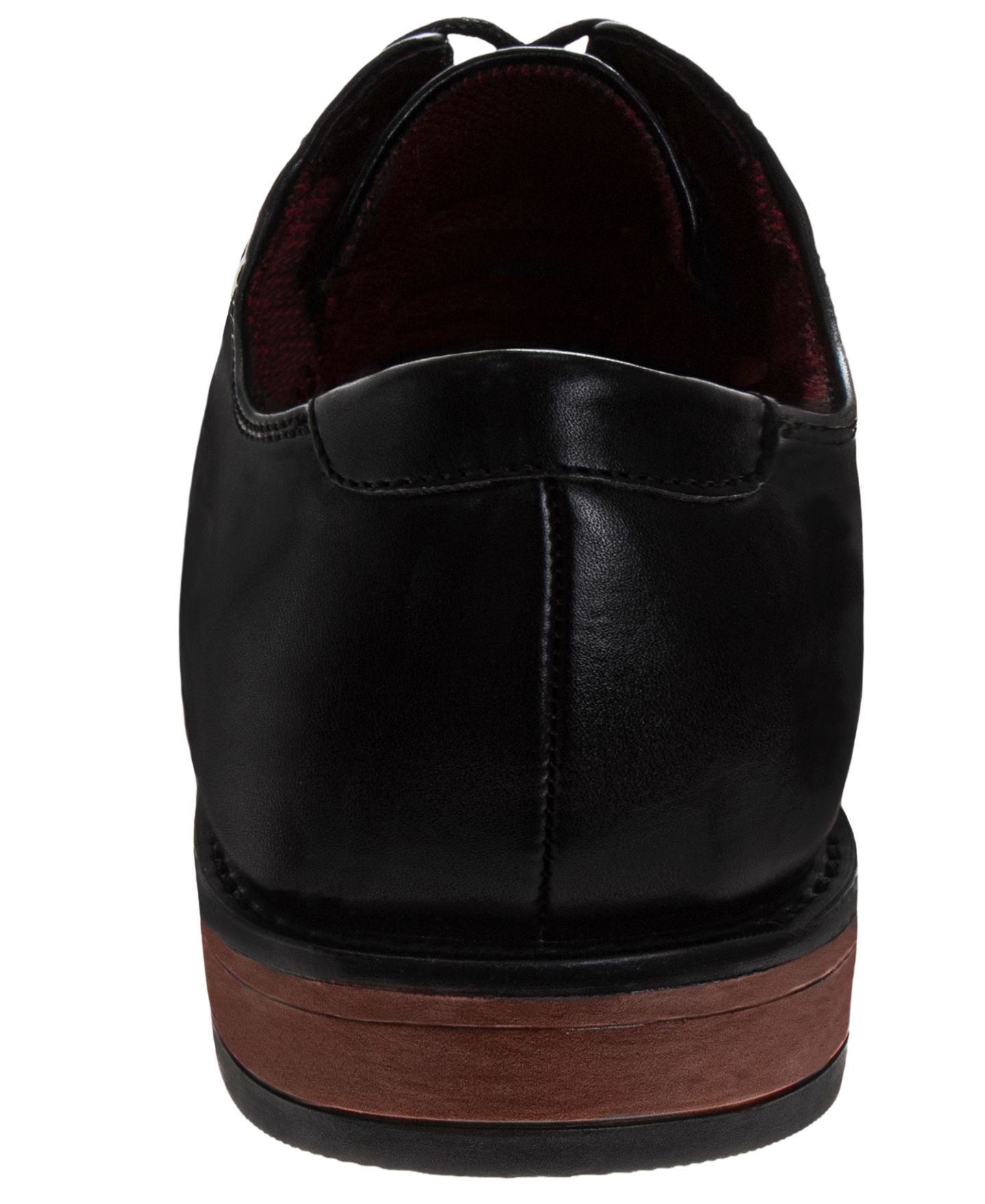 Мужские туфли Perry Ellis Round-Toe Heel-Detail Oxford, цвет: Чёрный — фото 3