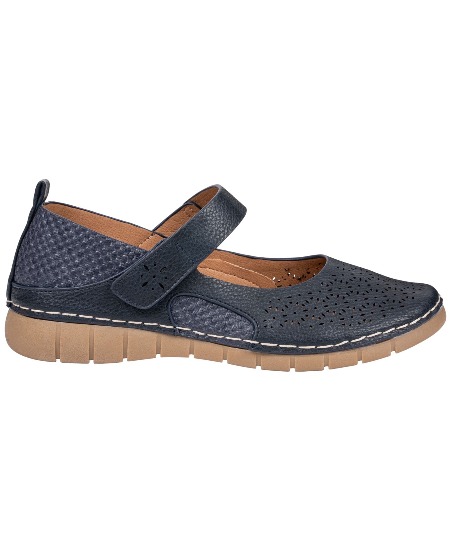 Женские балетки GC Shoes Kace Laser Cut Mary Jane Flats, цвет: Тёмно-синий — фото 2