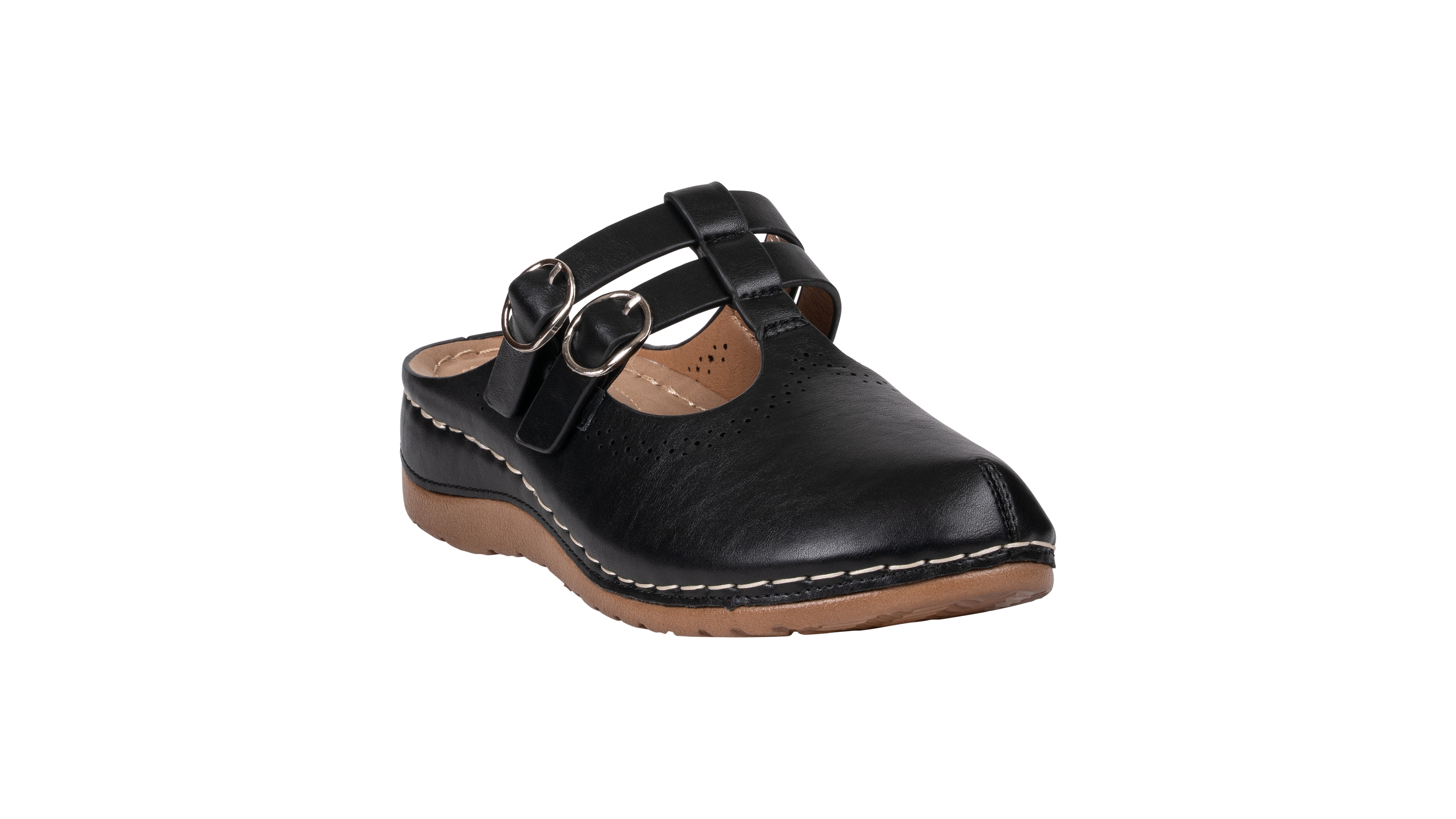Gc Shoes Women's Lalana Faux Leather Round-Toe Clog Mules