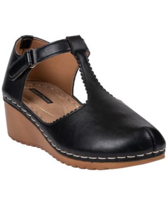 Women's Mondo T-Strap Wedge Mary Jane Pumps