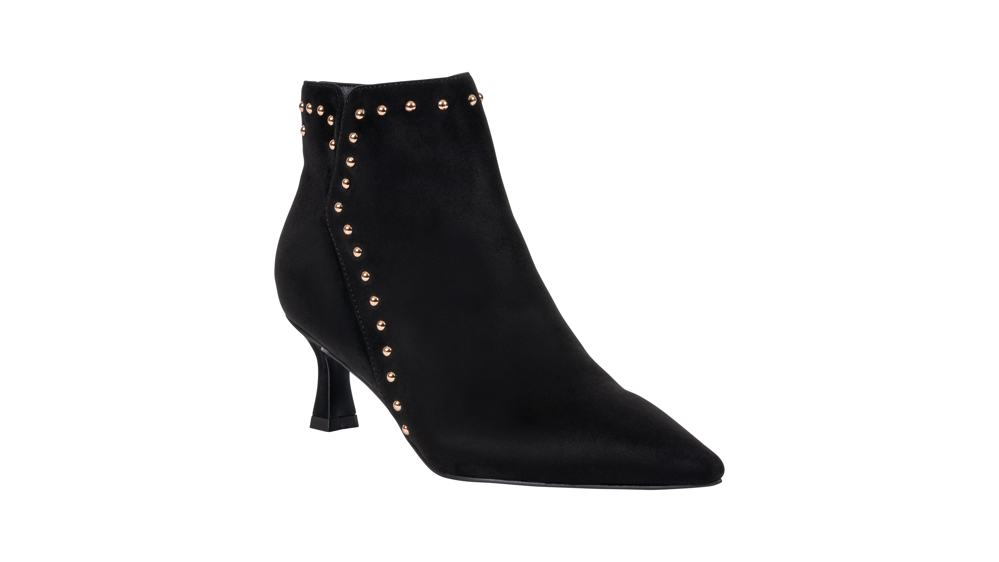 Gc Shoes Women's Ivette Faux Suede Kitten-Heel Pointed-Toe Studded Bootie