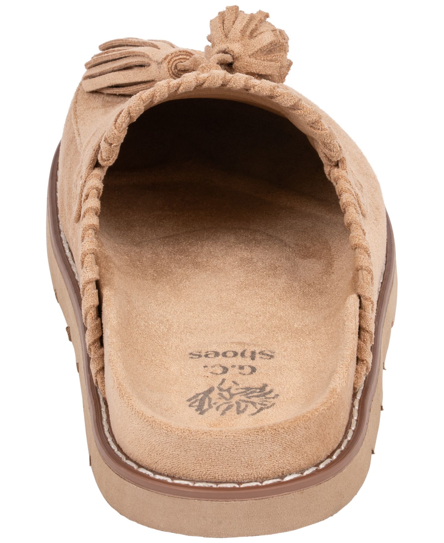 Женские сабо GC Shoes Lenox Tassel Round Toe Slip On Mules, цвет: Бежевый — фото 3
