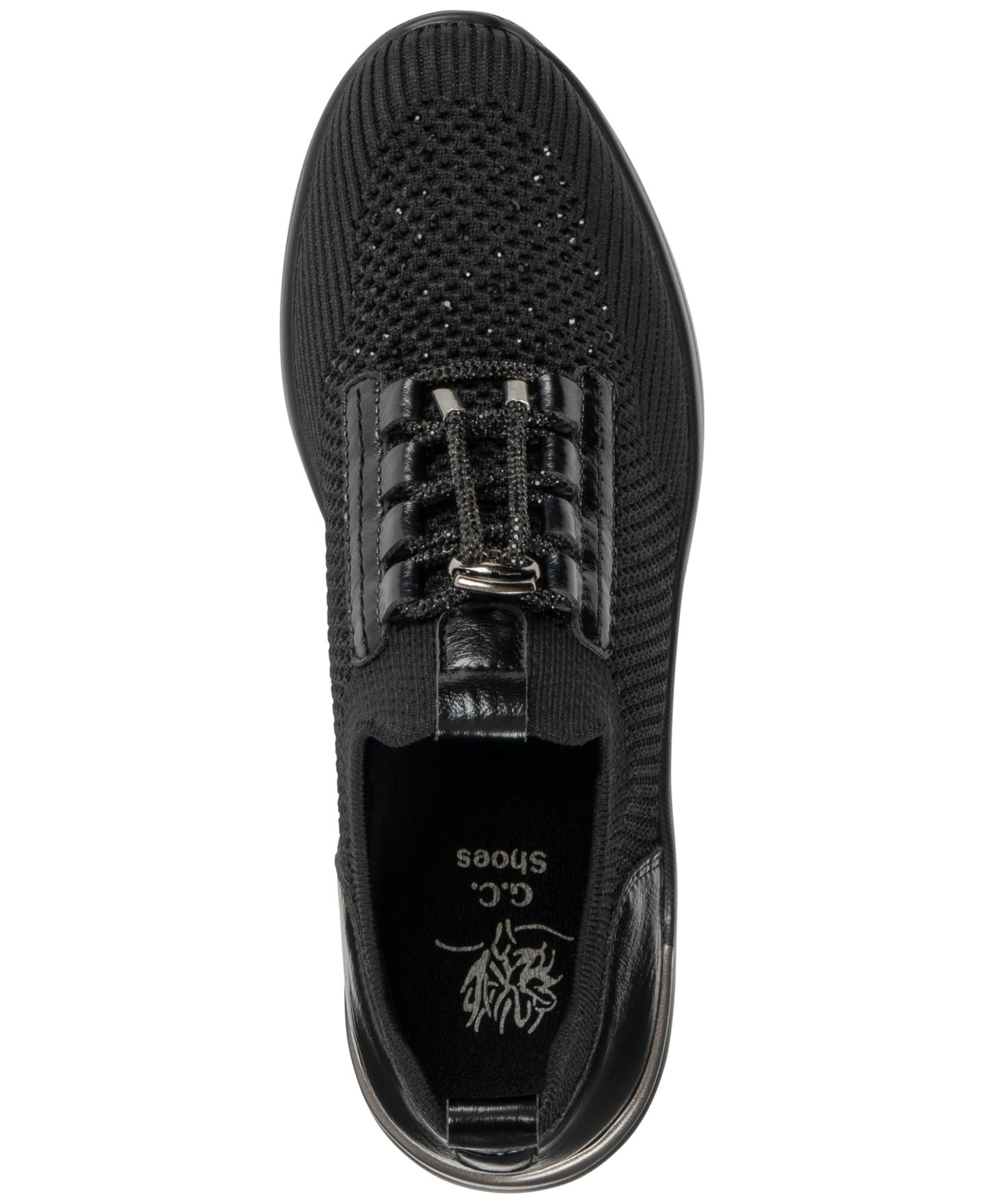 Женские кроссовки GC Shoes Eagan Knit Lace Up Wedge, цвет: Чёрный — фото 4