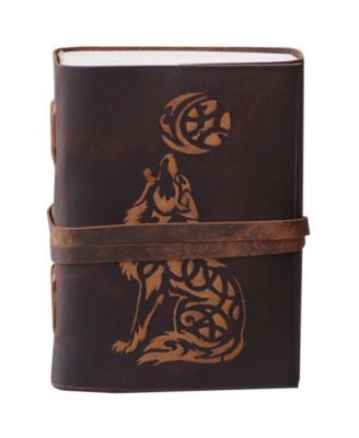 Handmade Fox Embossed Leather Journal Antique Swing Clasp Blank Pages Notebook