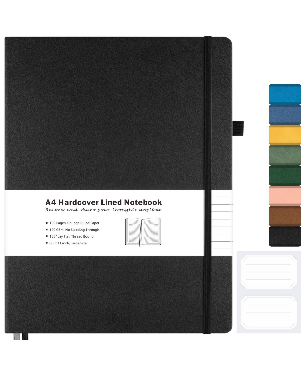 Danrong Leather Lined Journal Notebook Thick Paper Lay Flat Pockets Writing