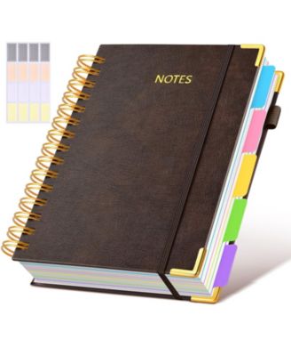 Spiral Notebook 5 Subject College Ruled 300 Pages With Dividers Tabs For Work School