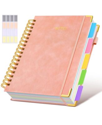 Spiral Notebook 5 Subject College Ruled 300 Pages With Dividers Tabs For Work School