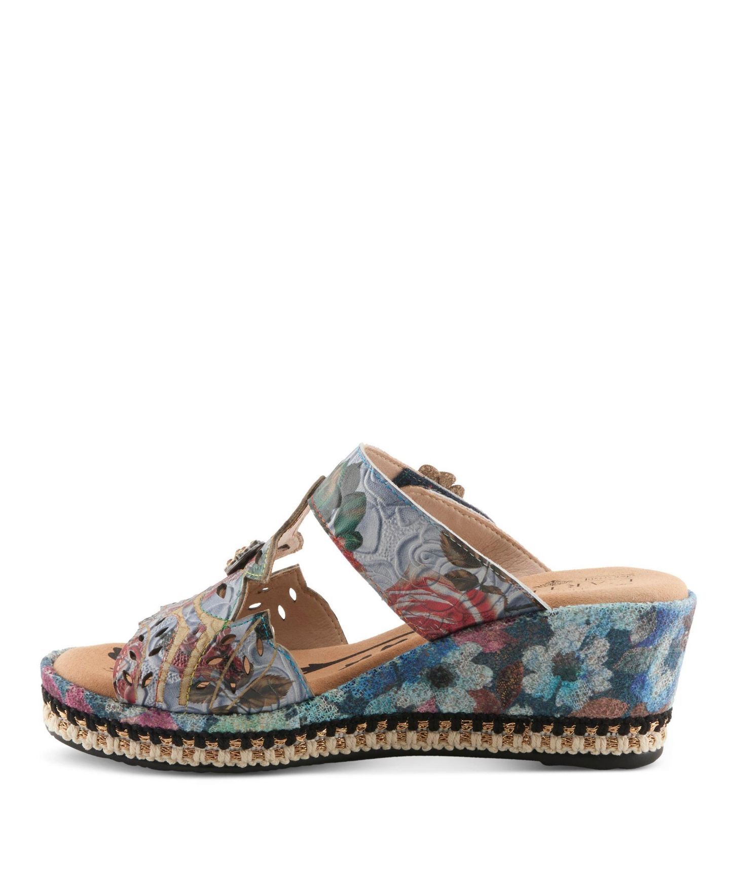 Женские сандалии L'Artiste Coverup Sandal with Stitch-to-Sole Construction, цвет: Тёмно-синий разноцветный — фото 2