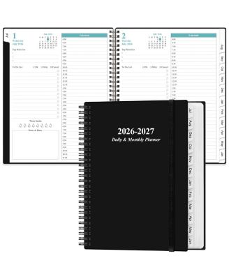 Daily Monthly Planner One Page Per Day 12 Month Organizer With Tabs Pocket