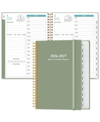 Daily Monthly Planner One Page Per Day 12 Month Organizer With Tabs Pocket