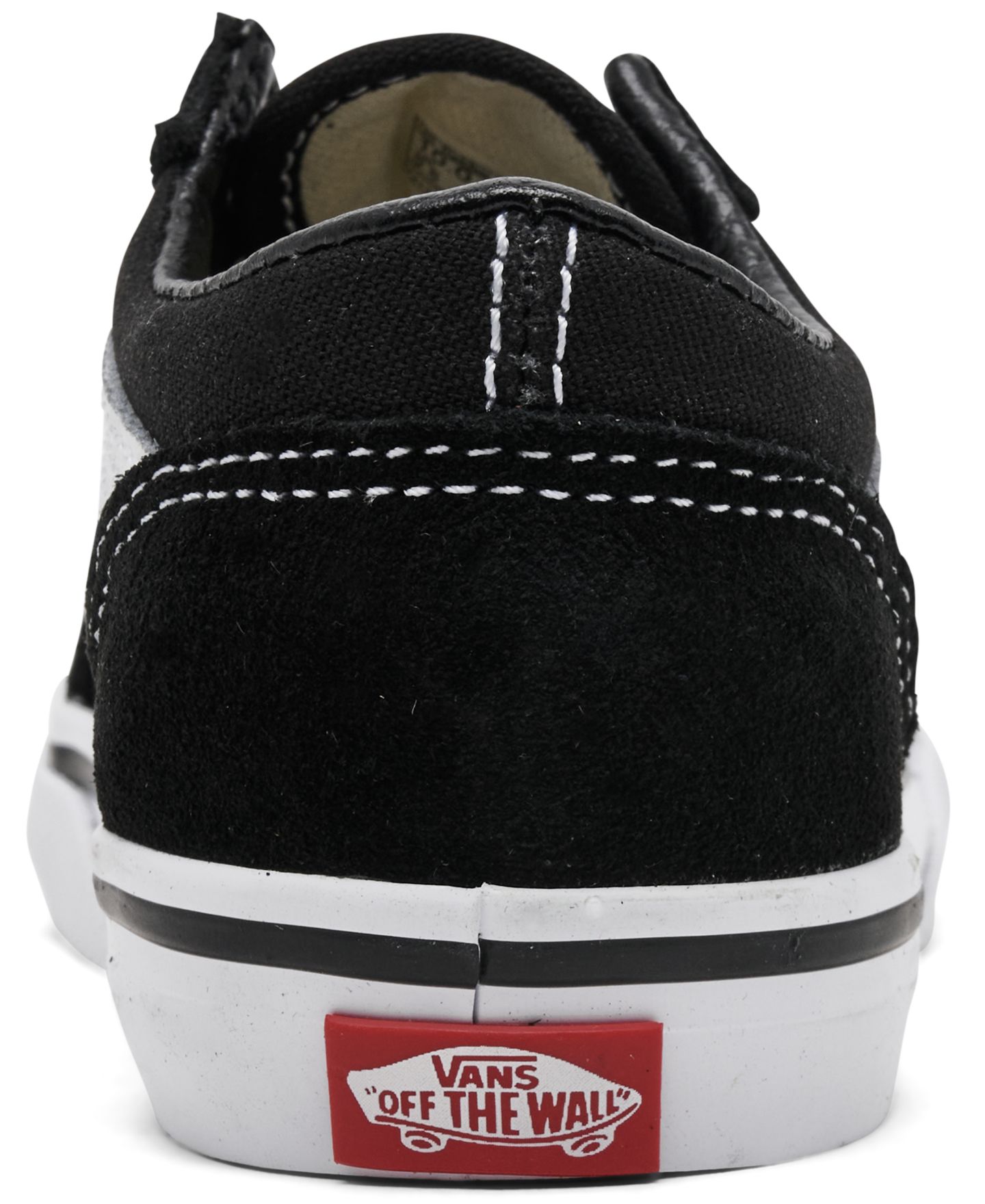 Детские низкие кеды Vans Old Skool из замши и канваса для малышей, цвет: Чёрный / Белый — фото 4