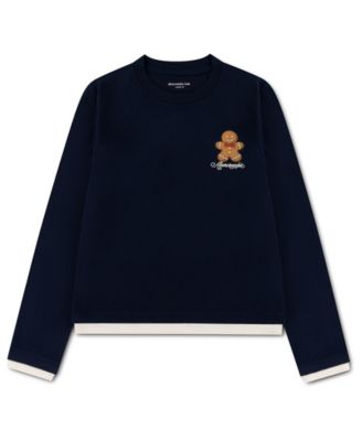 Girls' 5-16 Cookies Twofer Long-Sleeve Contrast-Underlayer T-Shirt